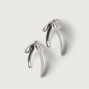 Silver Bow Earrings